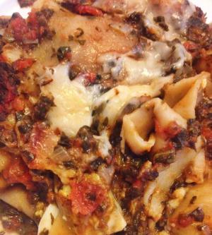 vegetarische lasagne met artisjok