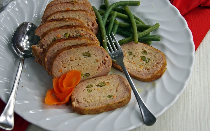 Gehaktbrood met paprika en ui