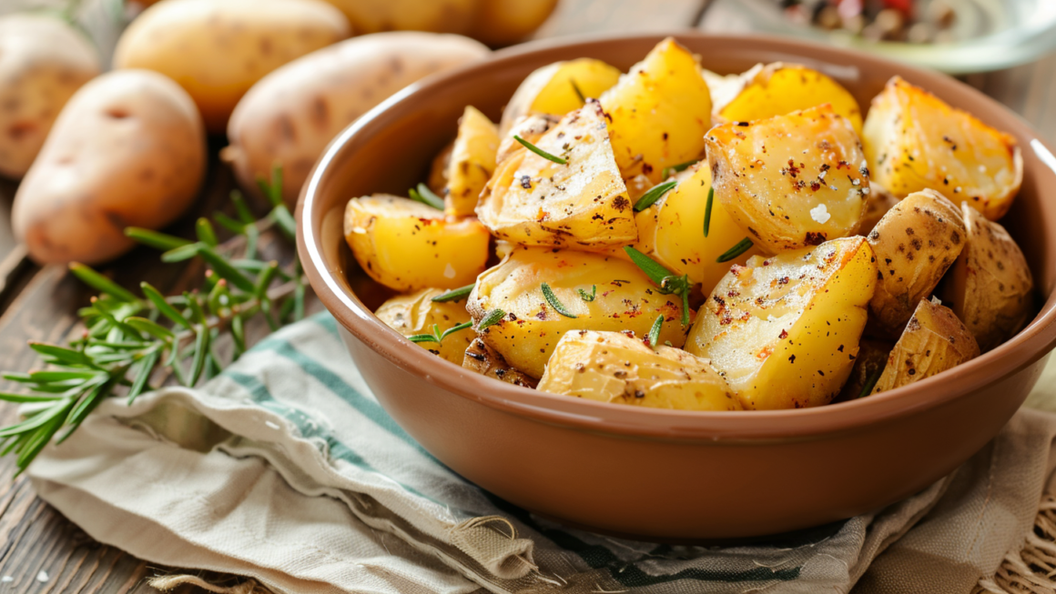 Gekookte aardappels opbakken in de airfryer