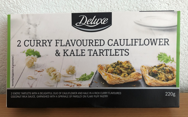 Verpakking van de curry taartjes van Lidl